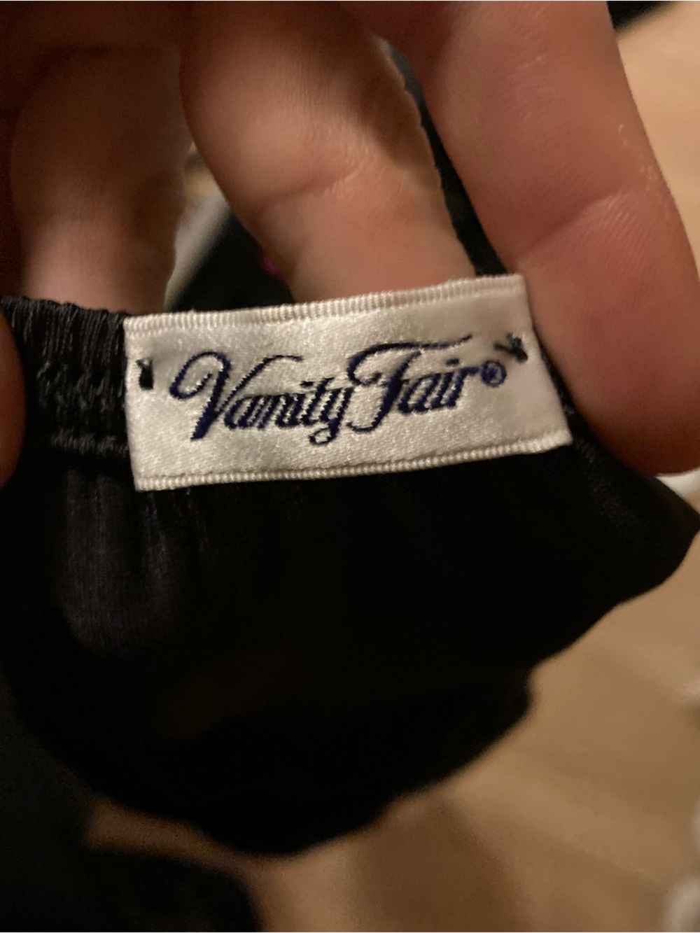 Vanity Fair Black Slip with White Label
